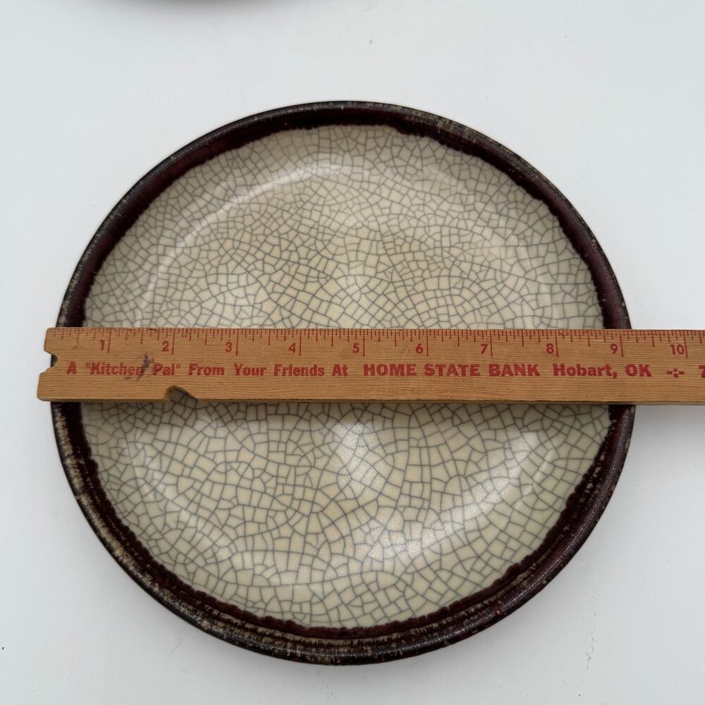 Vintage Luncheon Plates (3) in the Crackle Collection by Pier 1, 9.5 inch - Picture 3 of 7